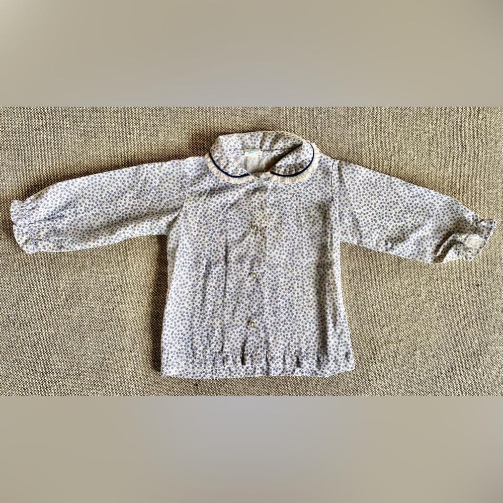 Vintage Blue Flower Blouse (2T)